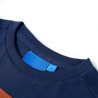 Kindershirt met lange mouwen dinosaurusprint 104 marineblauw - thumbnail
