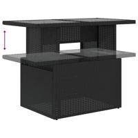 9-delige Loungeset met kussens poly rattan zwart - thumbnail