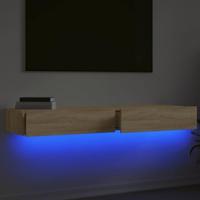 Tv-meubelen 2 st met LED-verlichting 60x35x15,5 cm sonoma eiken - thumbnail