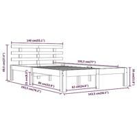Bedframe massief hout wit 140x190 cm - thumbnail