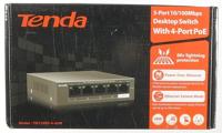 Tenda TEF1105P-4-63W 5-poorts snel ethernet PoE switch 10/100 Mbit/s desktopswitch met 4-poorts PoE, 63 watt, extra 1x uplink, full duplex, metalen behuizing, 250 meter, plug & play - thumbnail