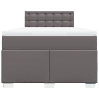 Boxspring met matras kunstleer grijs 120x200 cm - thumbnail