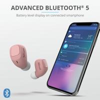Trust Mobile Nika Compact Draadloze Bluetooth Oordopjes Wireless Earphones (18 uur speeltijd in totaal, ingebouwde microfoon, TWS) - Roze - thumbnail