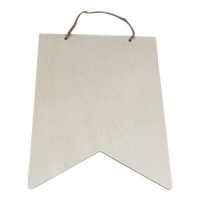 Playwood Houten vlag rechthoek met hanger, 25,3x20,3cm