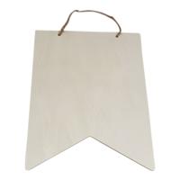 Playwood Houten vlag rechthoek met hanger, 25,3x20,3cm - thumbnail