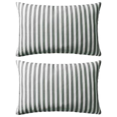 VidaXL Buitenkussens 60x40 cm gestreept grijs 2 st VidaXL Buitenkussens 60x40 cm gestreept grijs 2 st