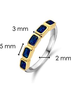TI SENTO-Milano 12274BY Ring zilver-kleursteen goud- en zilverkleurig-blauw TI SENTO-Milano 12274BY Ring zilver-kleursteen goud- en zilverkleurig-blauw