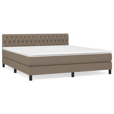 Boxspring met matras stof taupe 180x200 cm