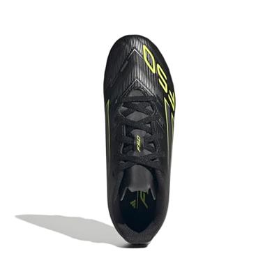 adidas F50 Club Gras / Kunstgras Voetbalschoenen (MG) Kids Zwart Zilver Neongeel