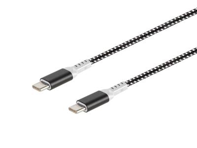 Monoprice Stealth Charge and Sync USB 2.0 Type-C naar Type-C kabel - 3 voet - wit, tot 3A/60 watt, snel opladen