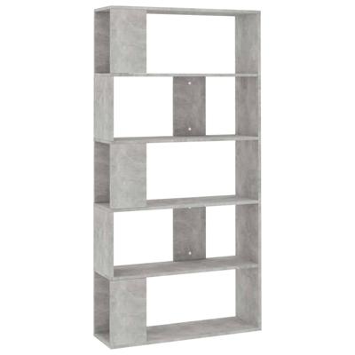 Boekenkast/kamerscherm 80x24x159 cm bewerkt hout betongrijs
