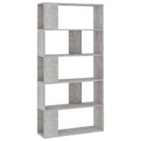 Boekenkast/kamerscherm 80x24x159 cm bewerkt hout betongrijs - thumbnail