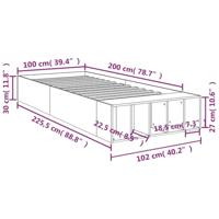 Bedframe bewerkt hout betongrijs 100x200 cm - thumbnail