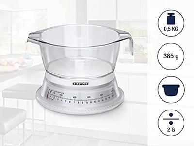 Soehnle 65418 Vario Analoge Keukenweegschaal met Maatbeker 0.5L Wit