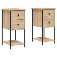 Nachtkastjes 2 st 32x42x70 cm bewerkt hout sonoma eikenkleurig - thumbnail