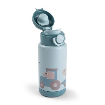 Done By Deer geïsoleerde drinkfles tiny farm - blauw