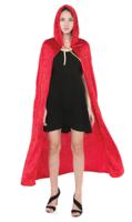 Spooktacular Creations Gevoerde fluwelen cape met capuchon, Halloween, dames, heksencape, kostuumaccessoire - thumbnail