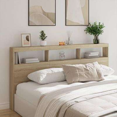 Hoofdbordkast met LED-verlichting 200x17x102 cm sonoma eiken Hoofdbordkast met LED-verlichting 200x17x102 cm sonoma eiken