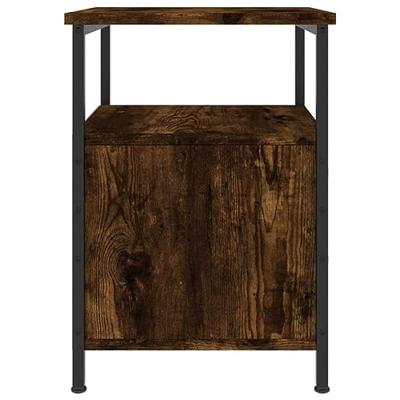 Nachtkastjes 2 st 34x35,5x50 cm bewerkt hout gerookt eikenkleur