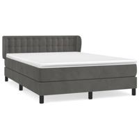 Boxspring met matras fluweel donkergrijs 140x190 cm - thumbnail