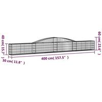VidaXL Schanskorf gewelfd 400x30x40/60 cm gegalvaniseerd ijzer - thumbnail