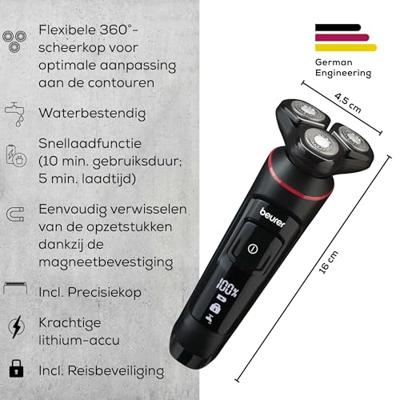 Beurer MN8X Rotationsrasierer 10254 Rotatiescheerapparaat Zwart