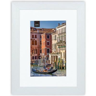 Haes Deco Houten Fotolijst met Passe-partout Venezia wit voor 1 foto formaat 13x18 of 18x24 -SP13024
