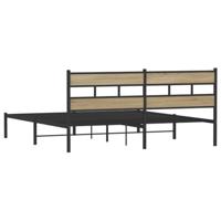 Bedframe zonder matras metaal sonoma eikenkleurig 183x213 cm - thumbnail