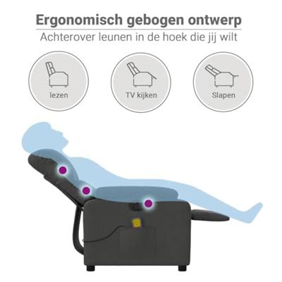 Massagestoel elektrisch verstelbaar microvezelstof donkergrijs