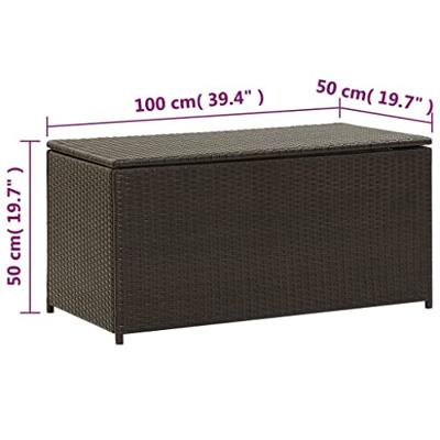 Tuinbox 100x50x50 cm poly rattan bruin