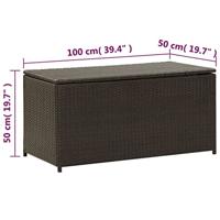 Tuinbox 100x50x50 cm poly rattan bruin - thumbnail