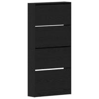 Schoenenkast Zwart eiken 80 x 21 x 163.5 cm Bewerkt hout - thumbnail