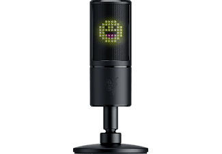 Razer Seiren Emote - USB-condensatormicrofoon voor streaming met emoticon-display (8-bit LED-display, Stream-Reactief, Hypercardioïde Microfoon, Schokdemper, Plug & Play) Zwart