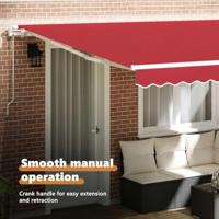 VidaXL Inklapbaar zonnescherm rood 400 × 300 cm polyester en aluminium - thumbnail