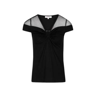 Morgan semi-transparante top met mesh zwart Morgan semi-transparante top met mesh zwart