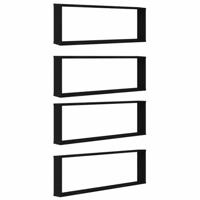 Wandrekken Kubusvormige 4 st 100x15x30 cm spaanplaat zwart - thumbnail