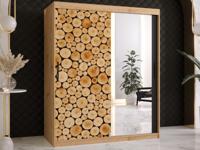 Kledingkast SOSNY 2 schuifdeuren 150 cm artisan eik met spiegel - thumbnail