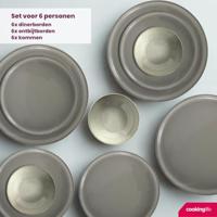 Cookinglife Serviesset Urban Chic 18-delig / 6 personen - 6 dinerborden, 6 ontbijtborden en 6 kommen - thumbnail