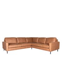 LABEL51 Hoekbank Genua - Cognac - Microfiber - 2-Zits + Hoek + 2-Zits - thumbnail