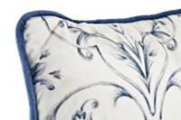 Kussen DKD Home Decor Blauw Wit Vierkant Blommor Neoklassiek 45 x 10 x 45 cm - thumbnail