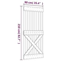 Schuifdeur met beslag 90x210 cm massief grenenhout - thumbnail