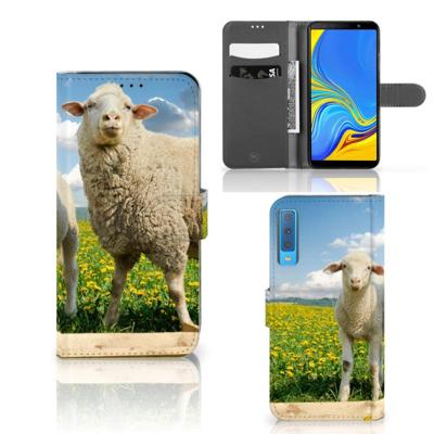 Samsung Galaxy A7 (2018) | Telefoonhoesje | Met pasjeshouder | Schaap en Lammetje