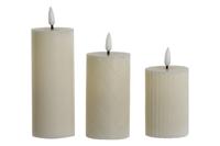Kaars LED Home ESPRIT Beige 5,5 x 5,5 x 13,5 cm (AA) - thumbnail