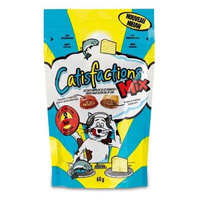 Catisfactions Mix met zalm en kaas kattensnoep 6 x 60 g
