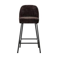 Woood Vogue barkruk H65 chenille donkerbruin - thumbnail