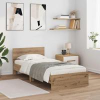 Bedframe met hoofdeinde Artisan Eiken 100 x 200 cm Bewerkt hout - thumbnail