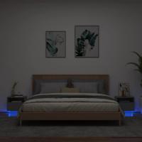 Nachtkastjess met LED-verlichting 2 st 40x39x37 cm zwart - thumbnail