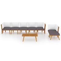 8-delige Loungeset met kussens massief acaciahout - thumbnail
