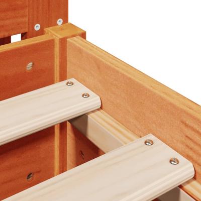 Bedframe zonder matras massief grenenhout wasbruin 90x190 cm