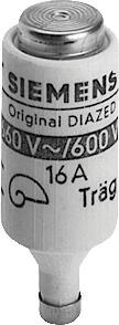 Siemens 5SD8016 Zekeringsinzetstuk Afmeting zekering: DIII 16 A 690 V/AC 5 stuk(s)